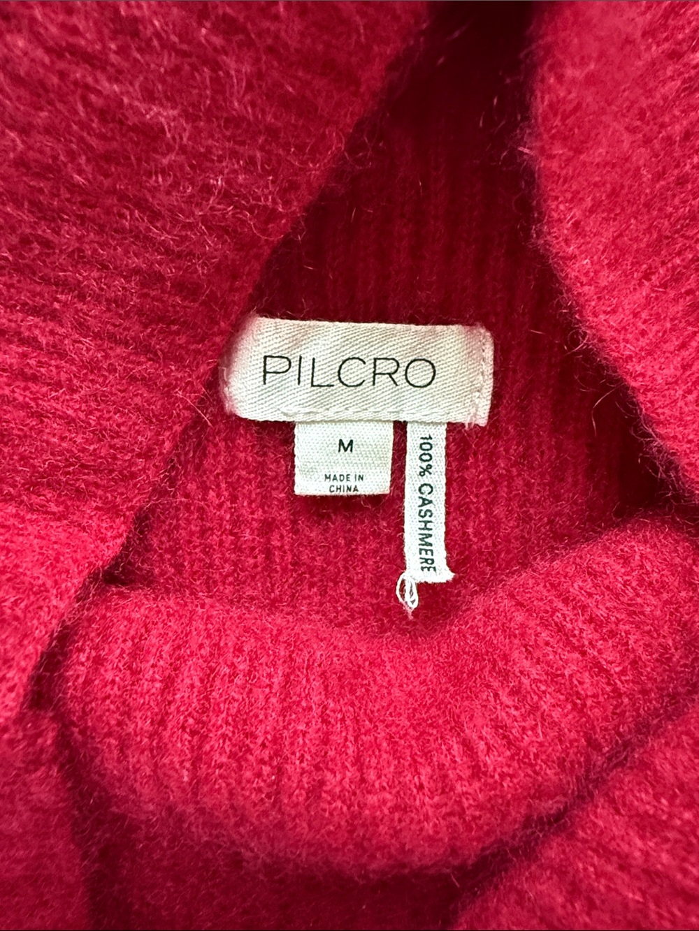 Anthropologie Pilcro Alani 100% Cashmere Sweater Womens M Medium Red Mock Neck - Picture 2 of 5